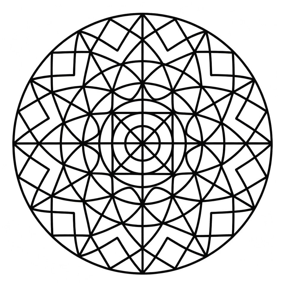 Coloriage Mandala Géométrie Mandalas