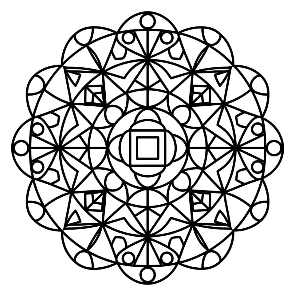 Coloriage Mandala: Géométrie Imprimable Gratuit Mandalas