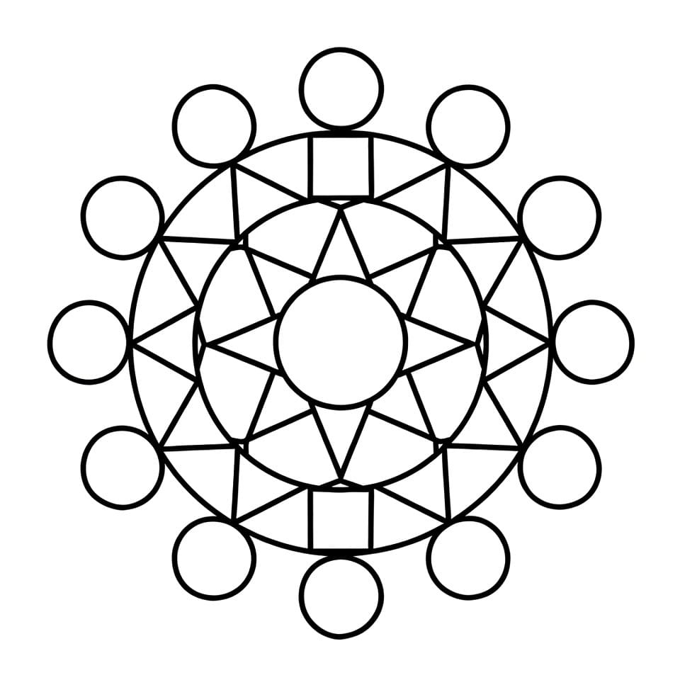 Coloriage Mandala: Géométrie simple pour enfants Mandalas
