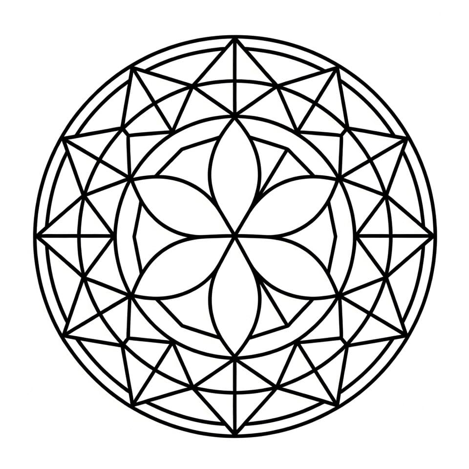 Coloriage Mandala: Simple Géométrie Mandalas