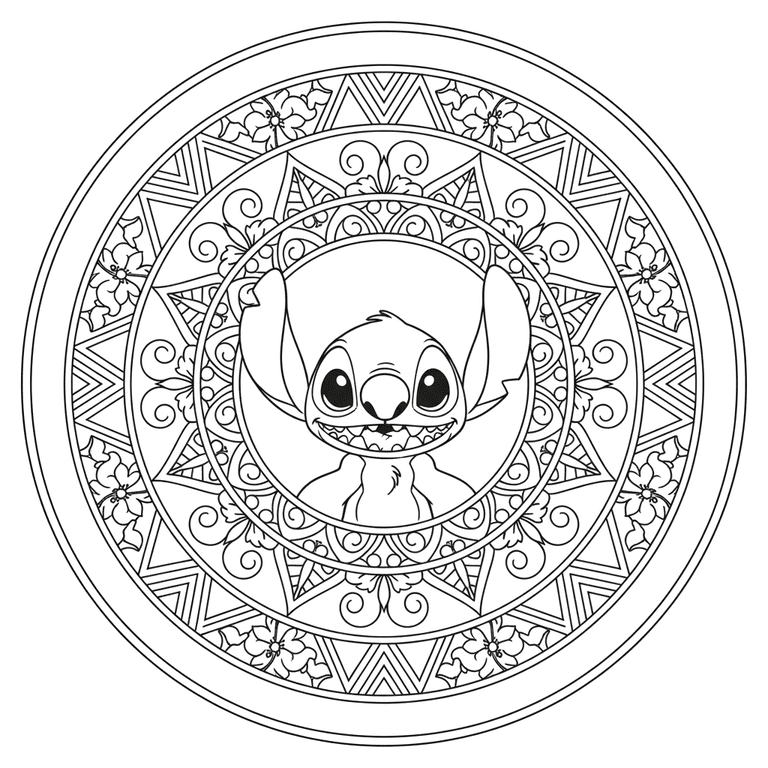 Coloriage Mandala: Stitch Gratuit Mandalas
