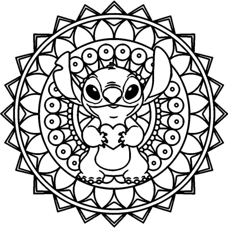 Coloriage Mandala: Stitch Joli Mandalas