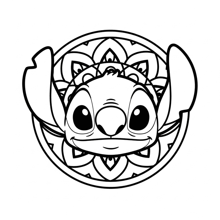 Coloriage Mandala: Stitch Super Facile Mandalas