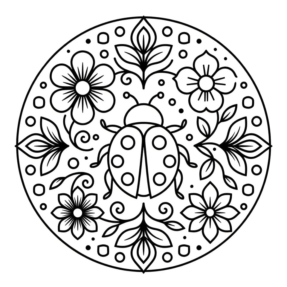 Coccinelle adorable Mandalas