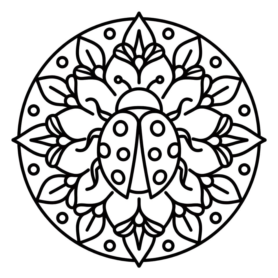 Facile Coccinelle pour enfants Mandalas