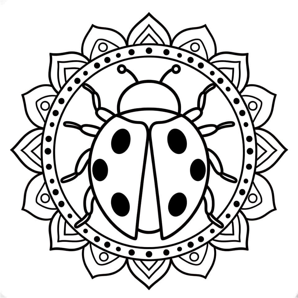 Imprimable Gratuit Coccinelle Mandalas