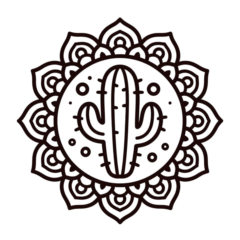 Coloriage Mandala: Adorable Cactus Mandalas