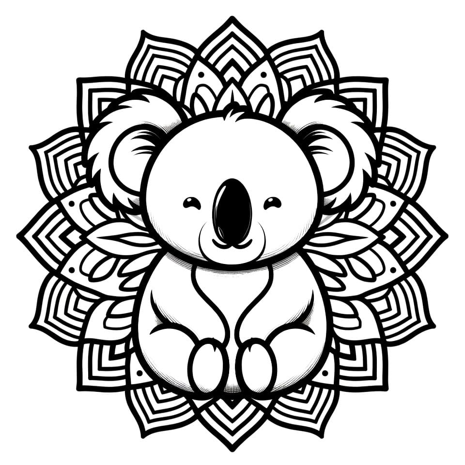 Coloriage Mandala: Adorable Koala Mandalas