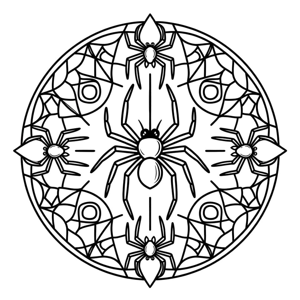 Coloriage Mandala: Araignée Gratuit Mandalas