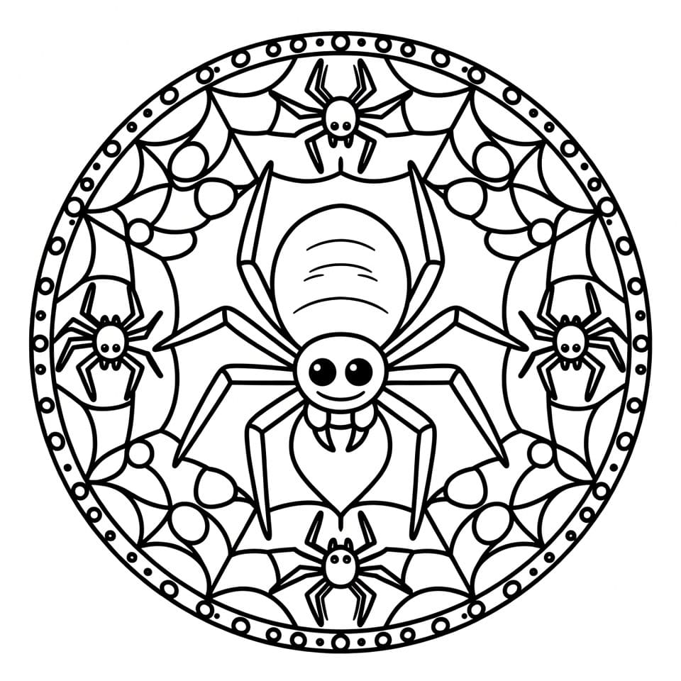 Coloriage Mandala: Araignée Imprimable Mandalas
