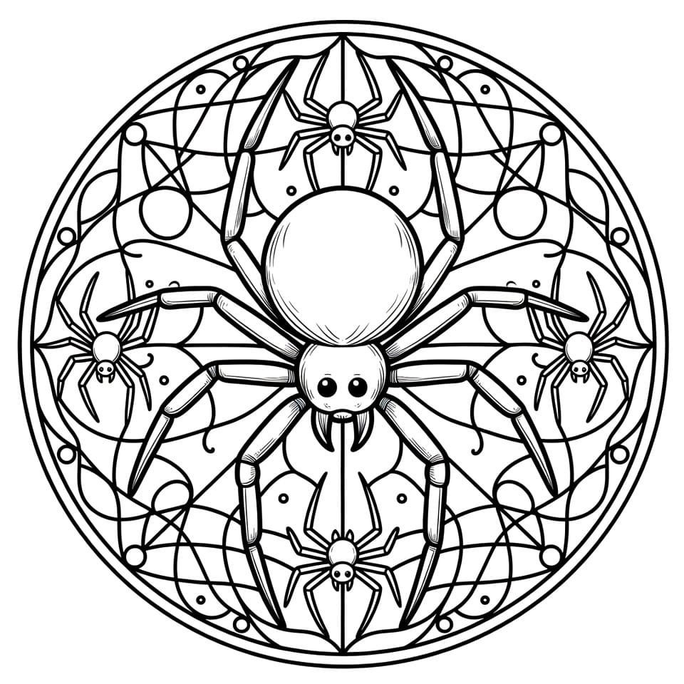Coloriage Mandala: Araignée Incroyable Mandalas