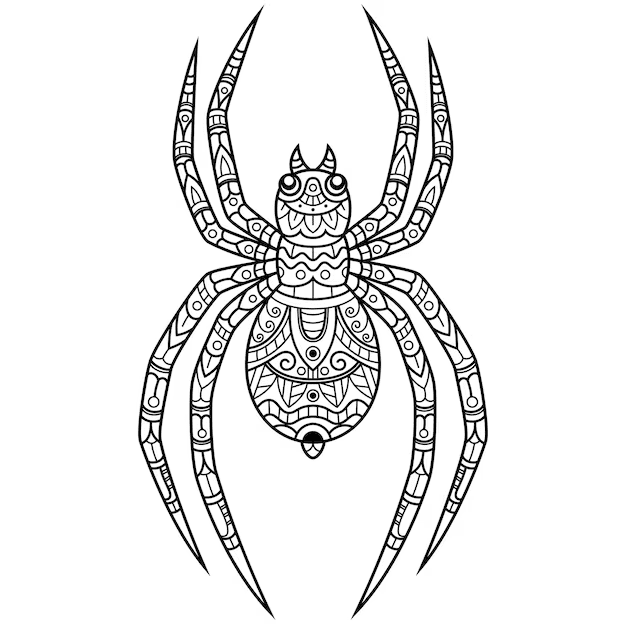 Coloriage Mandala: Araignée Merveilleuse Mandalas