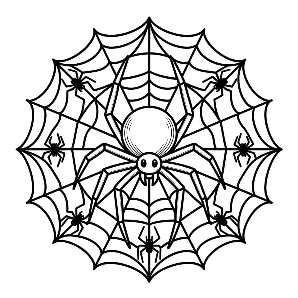 Coloriage Mandala: Araignée Mignonne Mandalas