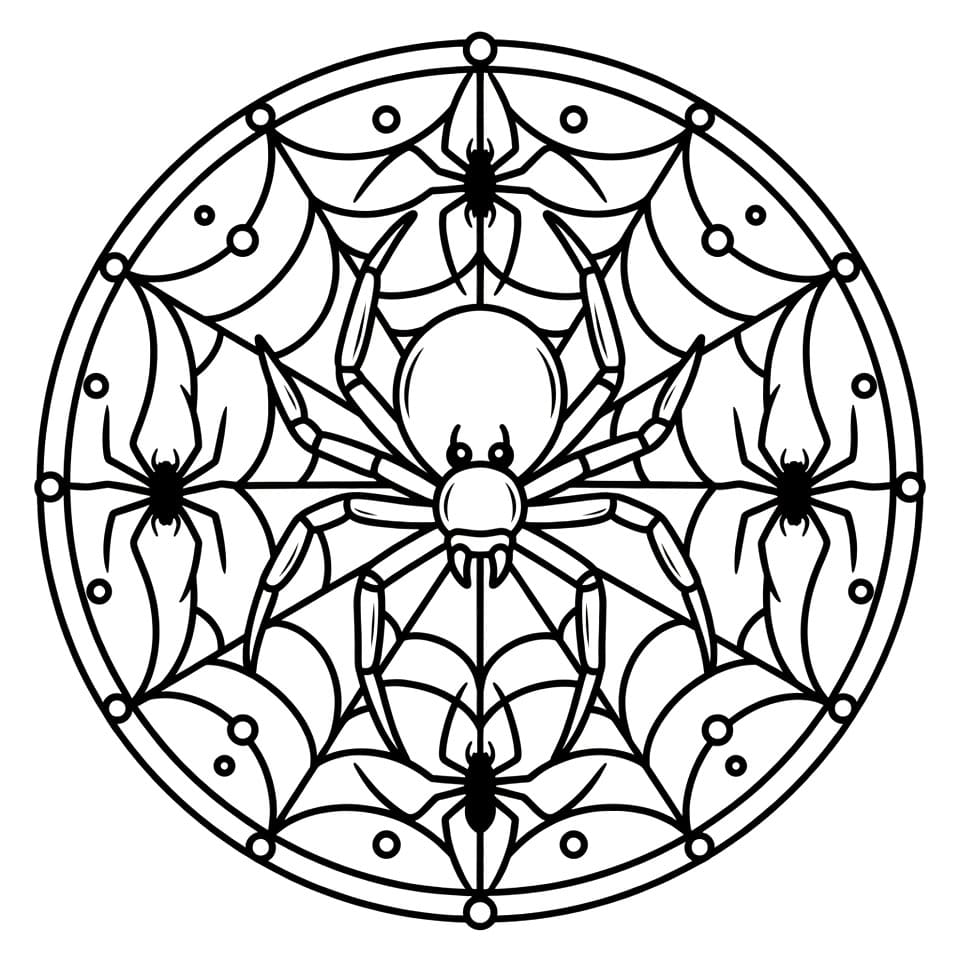 Coloriage Mandala: Araignée Parfaite Mandalas