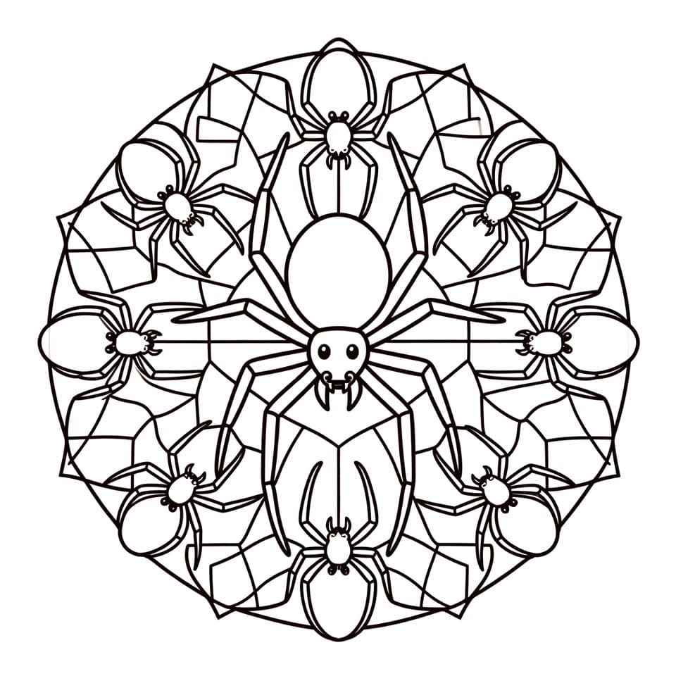 Coloriage Mandala: Araignée Téléchargement Gratuit Mandalas