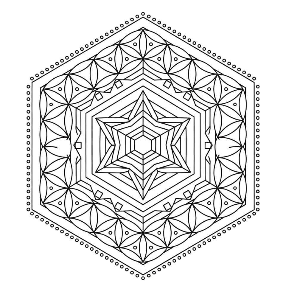 Coloriage Mandala: Bon Hexagone Mandalas