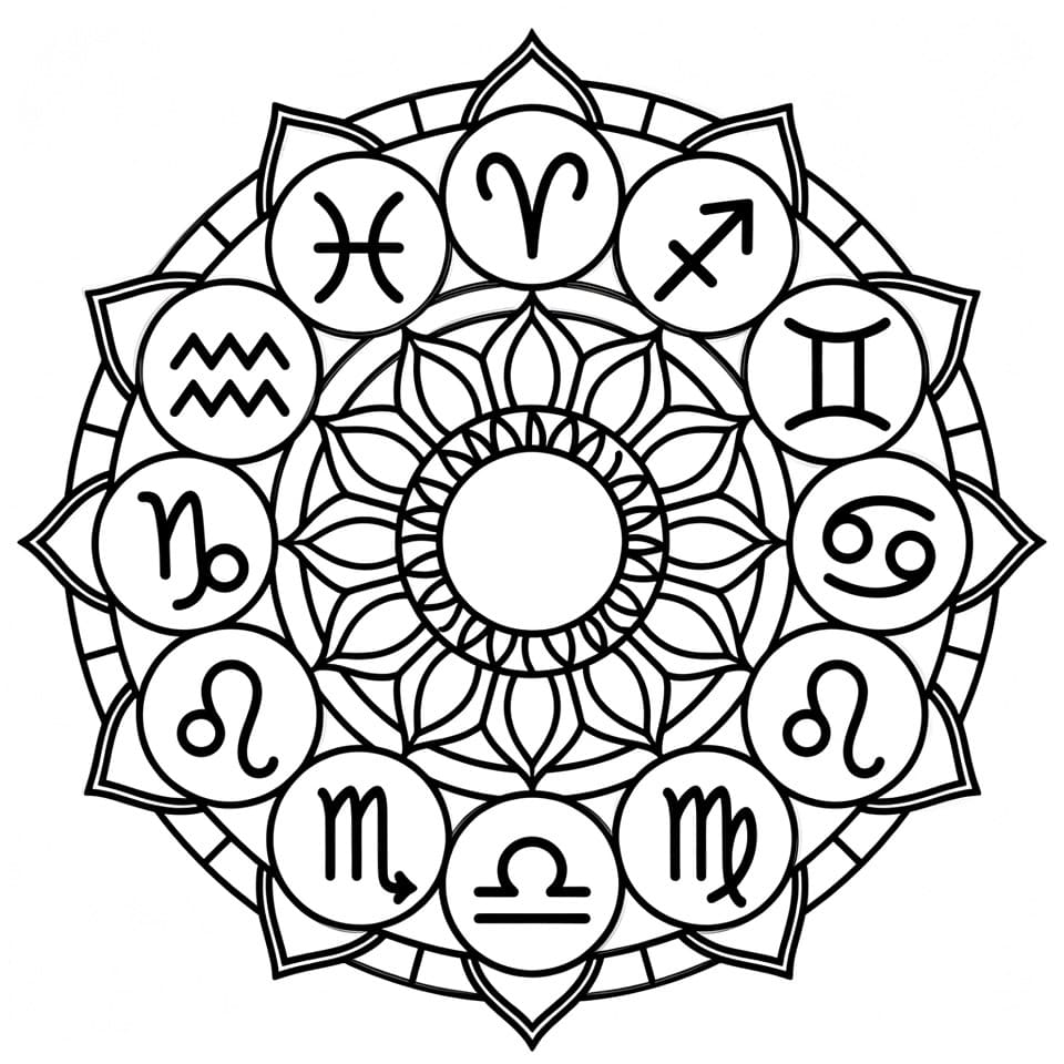 Coloriage Mandala: Bon Zodiaque Mandalas