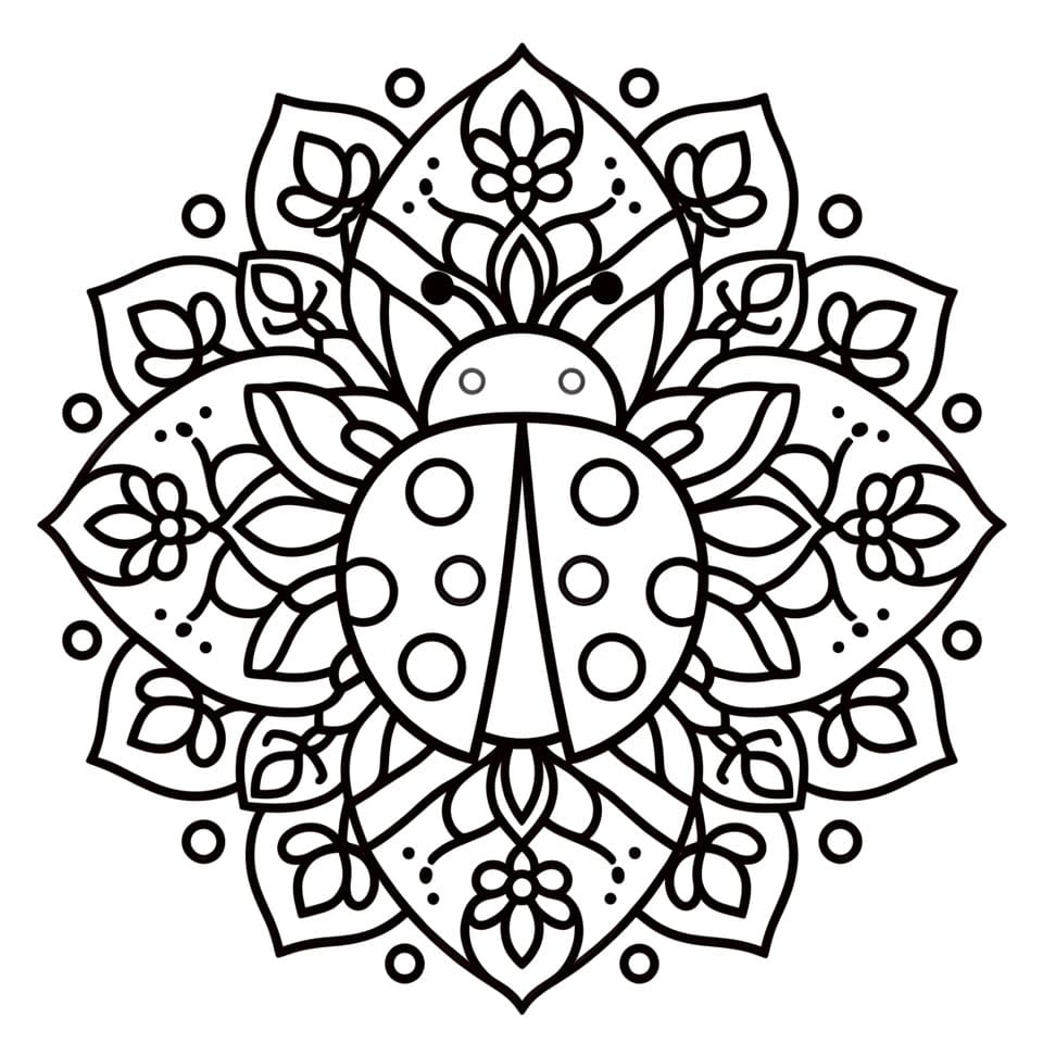 Coloriage Mandala Coccinelles Mandalas