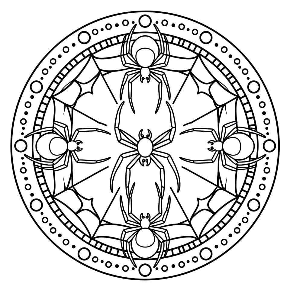 Coloriage Mandala: Gratuit Araignée Mandalas