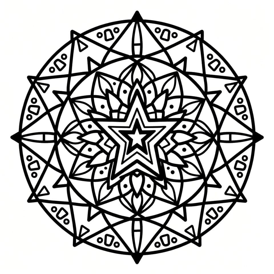 Coloriage Mandala Étoiles Mandalas