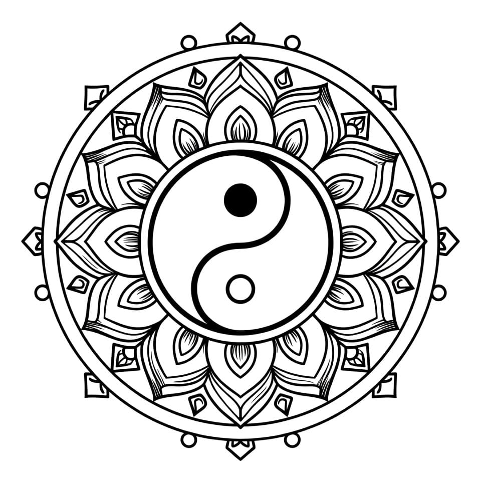 Coloriage Mandala: Gratuit Yin Yang Mandalas