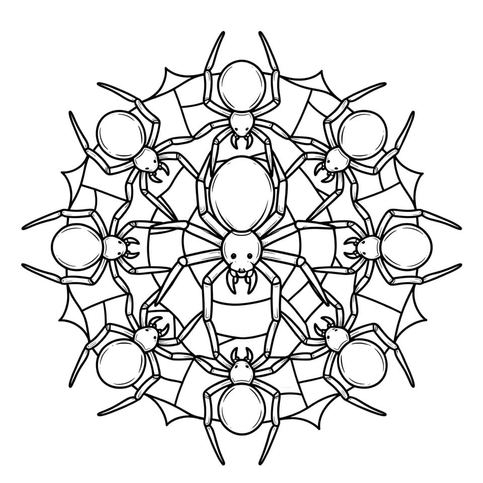 Coloriage Mandala: Imprimable Gratuit Araignée Mandalas