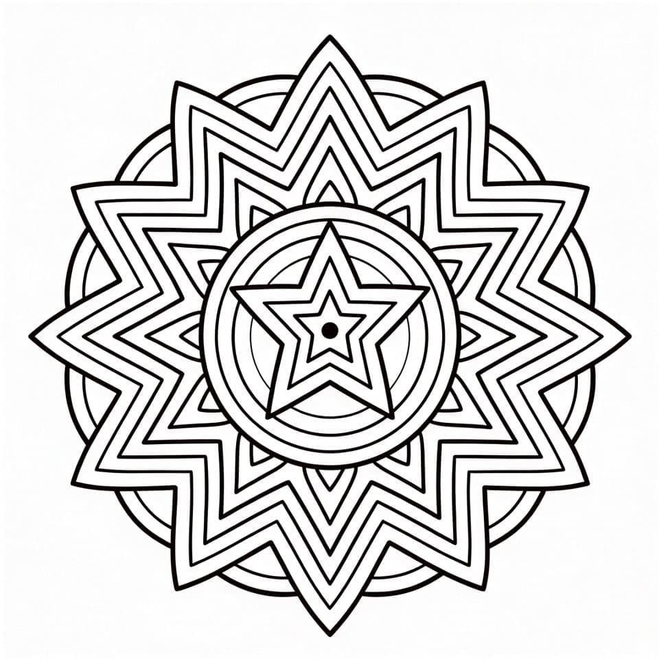 Coloriage Mandala: Imprimable Gratuit Étoile Mandalas