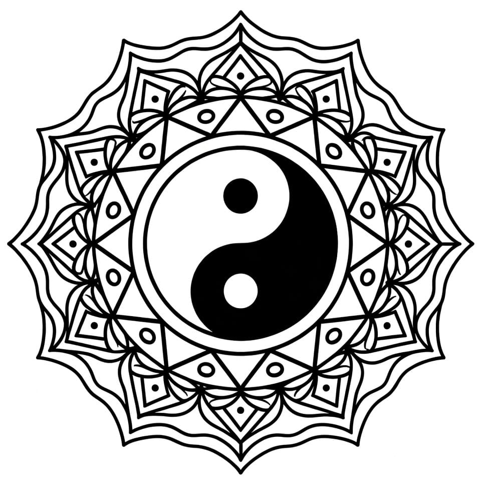 Coloriage Mandala: Imprimable Gratuit Yin Yang Mandalas