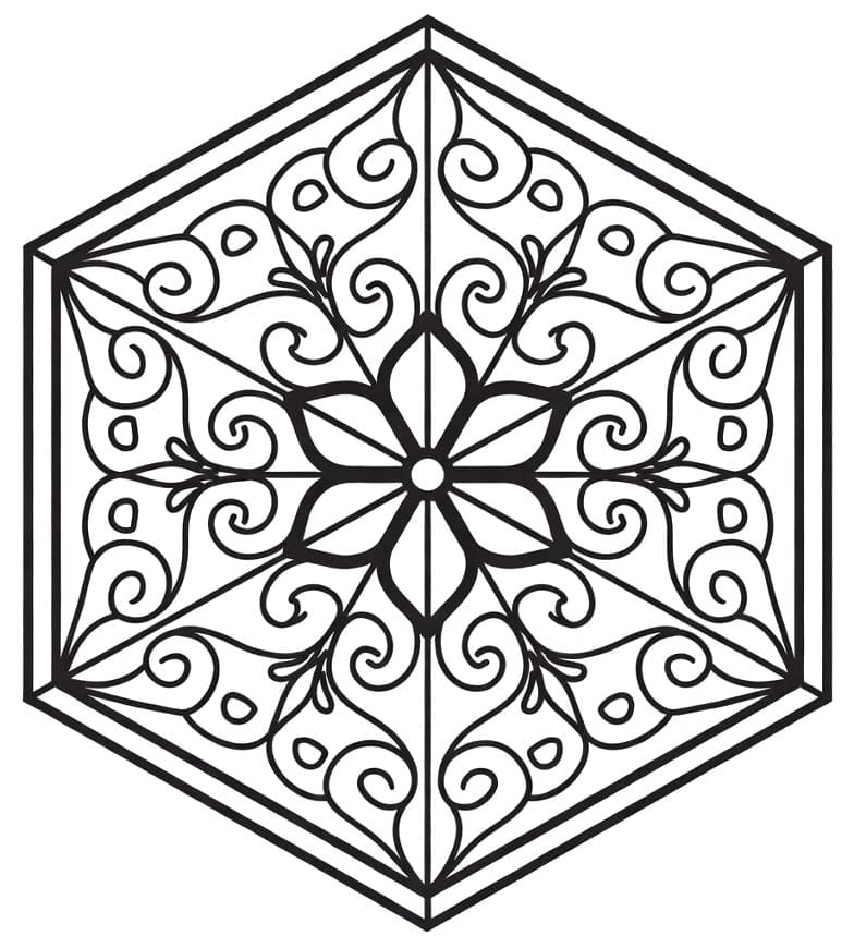 Coloriage Mandala: Joli Hexagone Mandalas