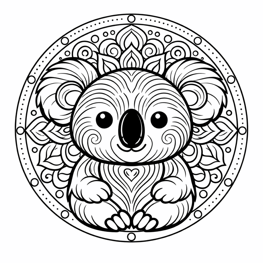 Coloriage Mandala Koala Mandalas