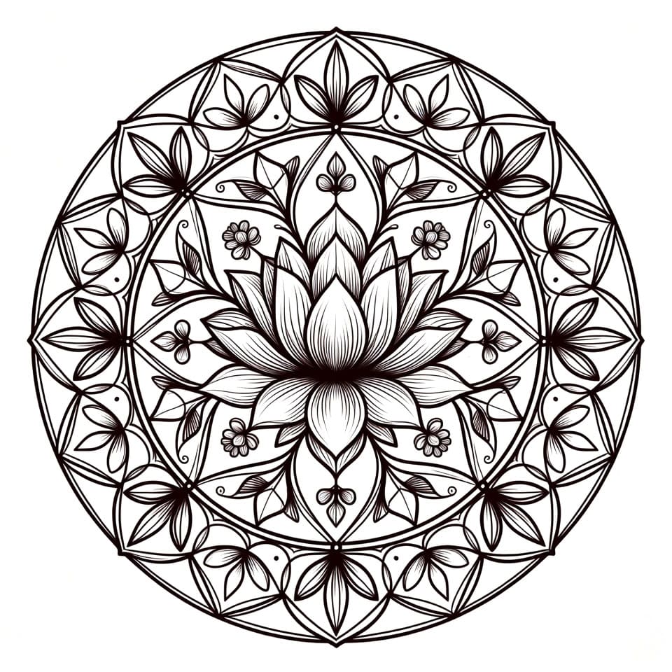 Coloriage Mandala: Lotus incroyable Mandalas