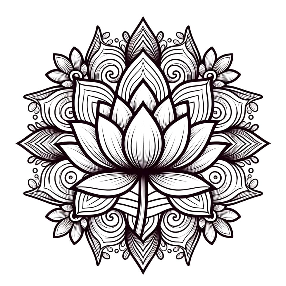 Coloriage Mandala: Lotus magnifique Mandalas