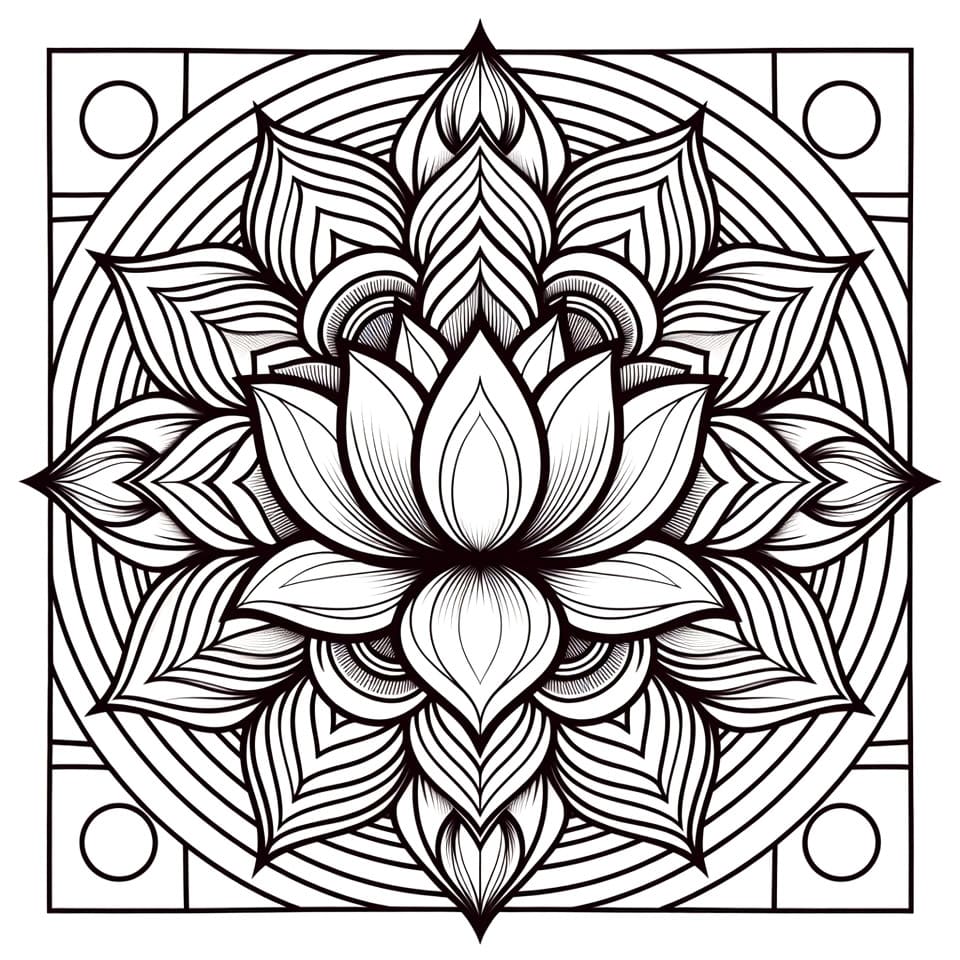 Coloriage Mandala: Lotus mignon Mandalas