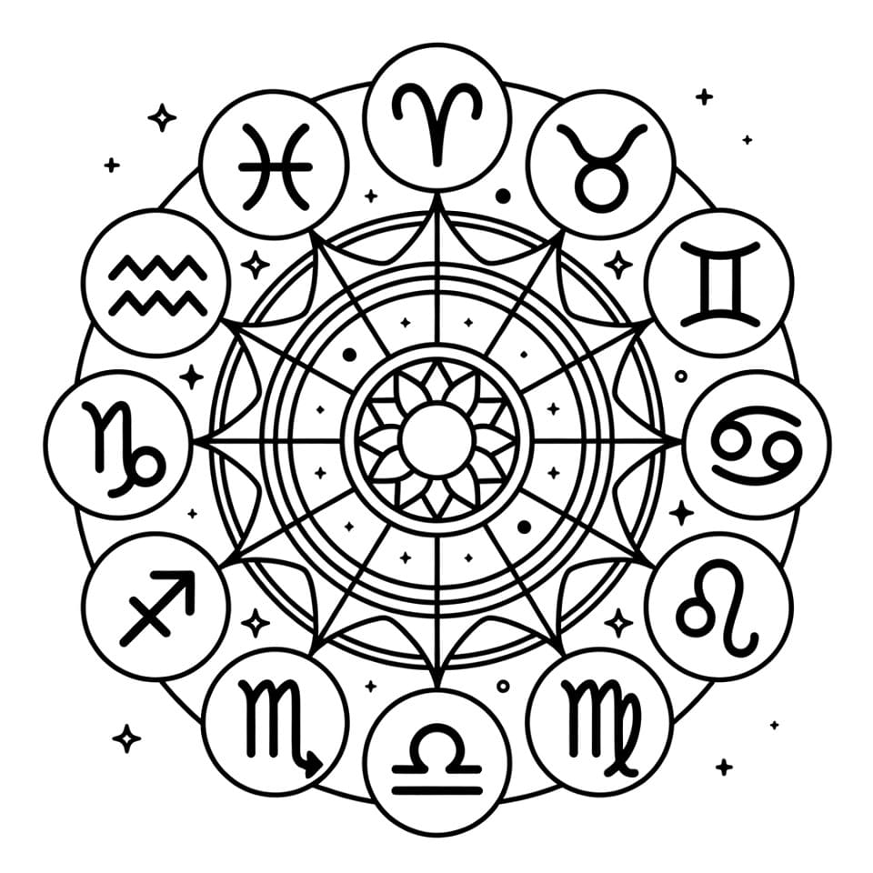 Coloriage Mandala: Merveilleux Zodiaque Mandalas
