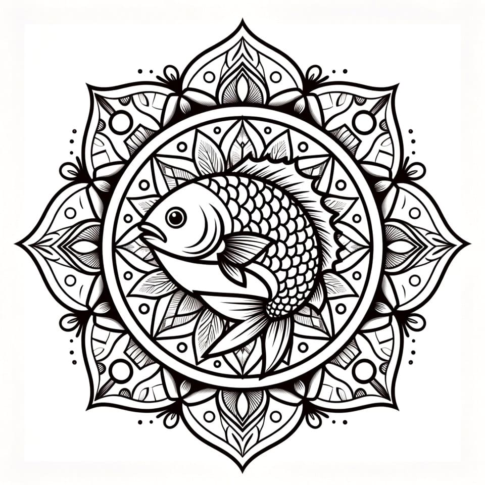 Coloriage Mandala Poissons Mandalas