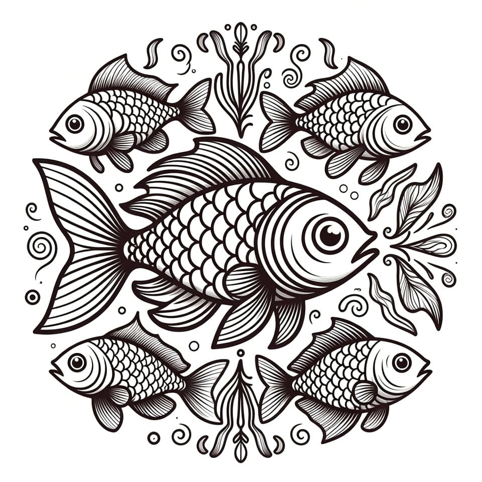 Coloriage Mandala: Poisson Gratuit Mandalas