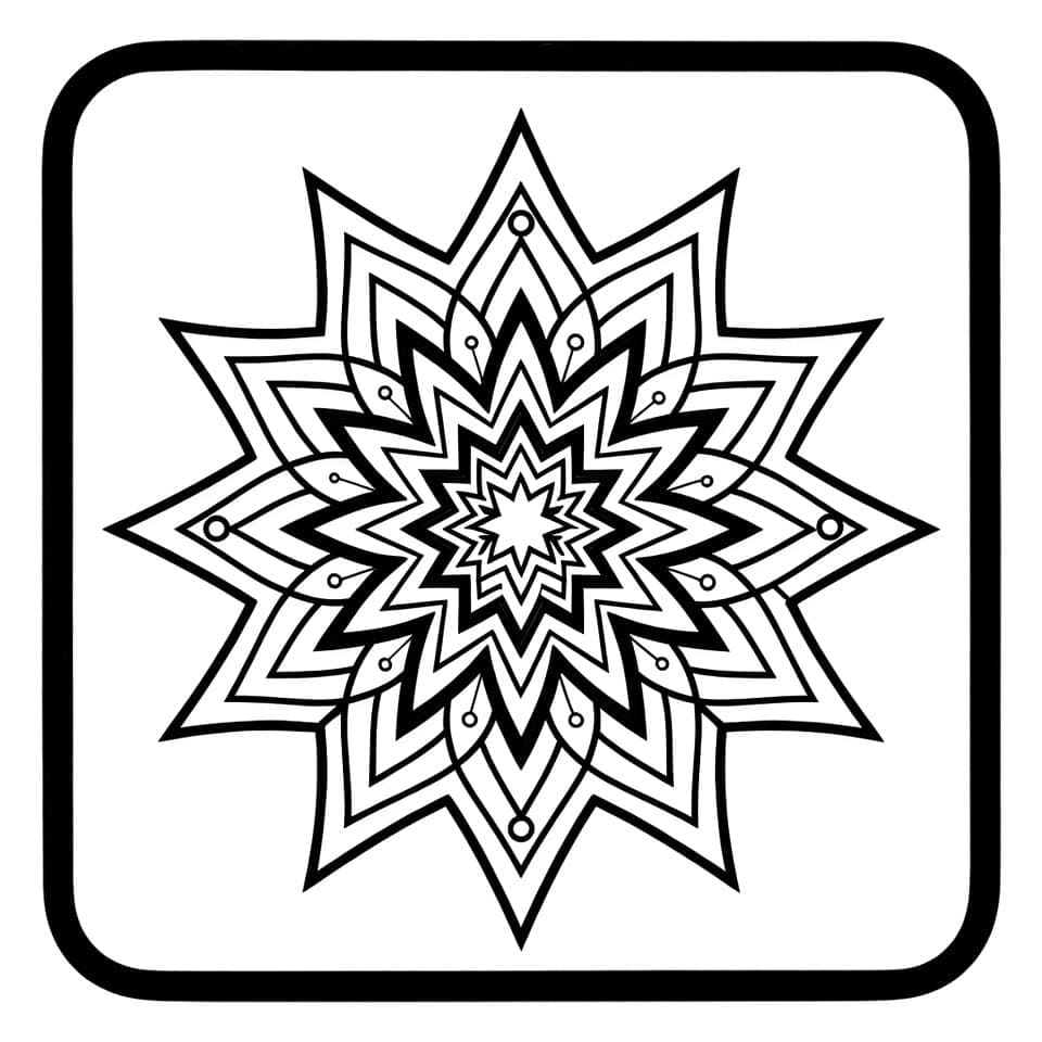 Coloriage Mandala: Simple Étoile Mandalas