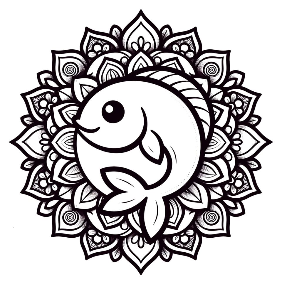 Coloriage Mandala: Téléchargement Gratuit Poisson Mandalas