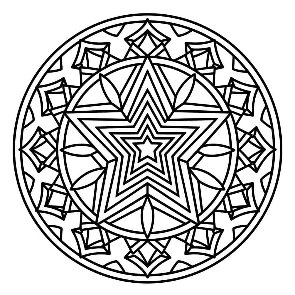Coloriage Mandala: Téléchargement Gratuit Étoile Mandalas