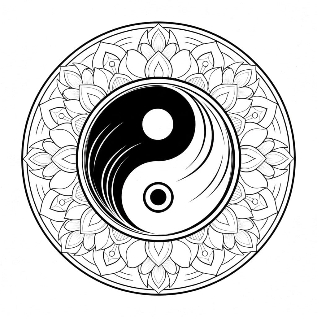 Coloriage Mandala: Yin Yang Gratuitement Mandalas