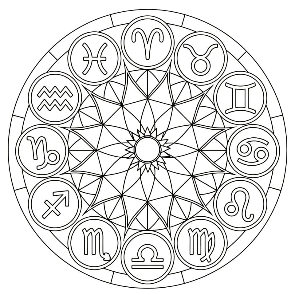Coloriage Mandala: Zodiaque Cool Mandalas
