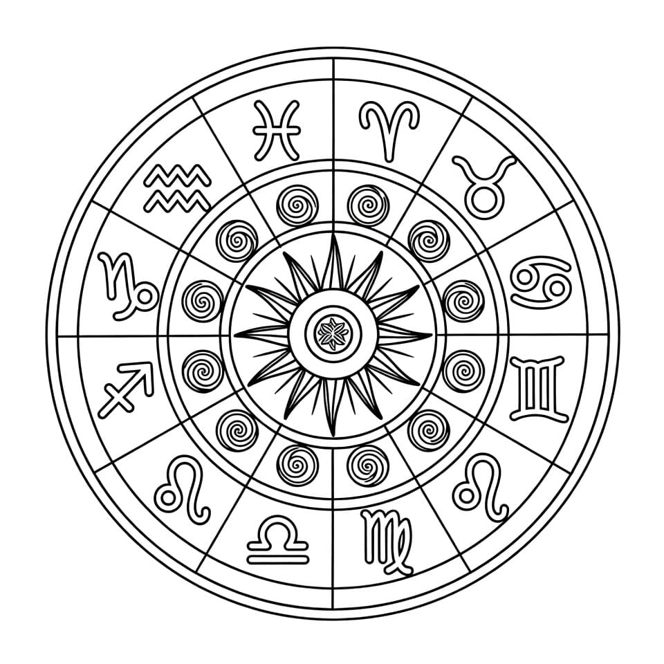 Coloriage Mandala: Zodiaque de base Mandalas