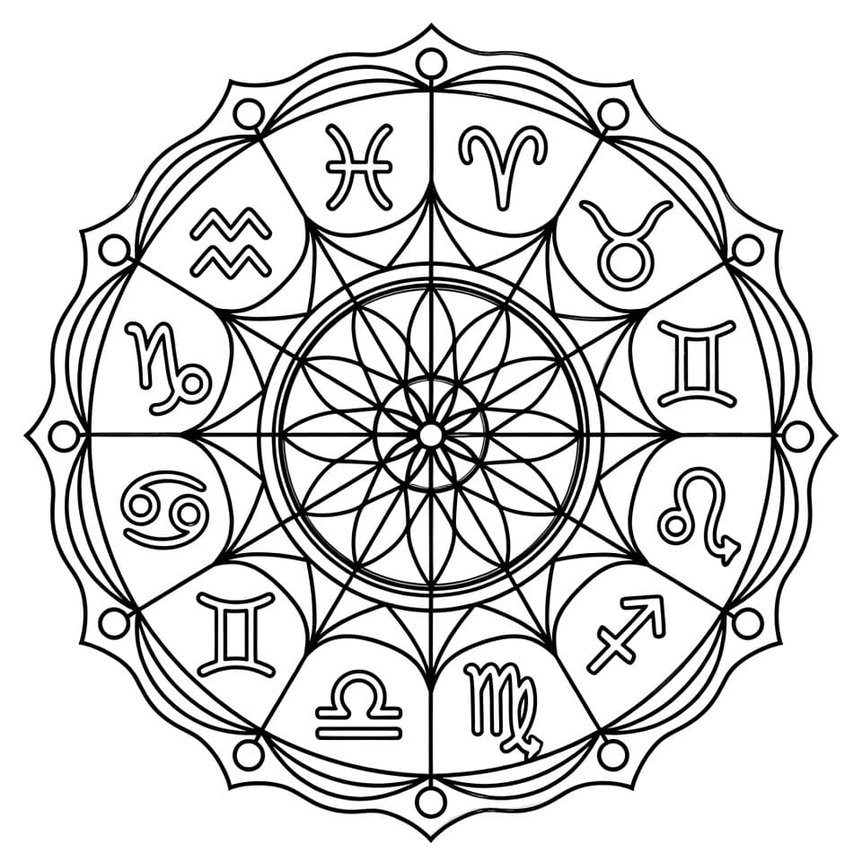 Coloriage Mandala Zodiaque Mandalas