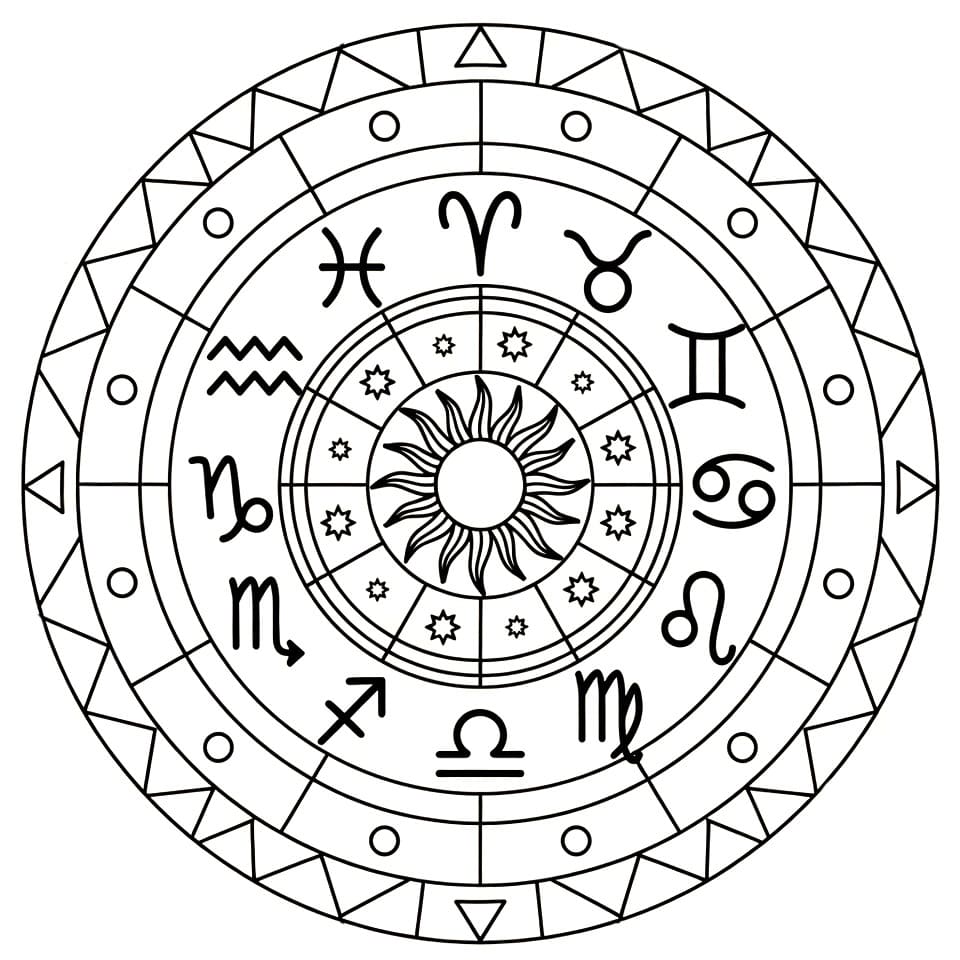 Coloriage Mandala: Zodiaque Imprimable Mandalas