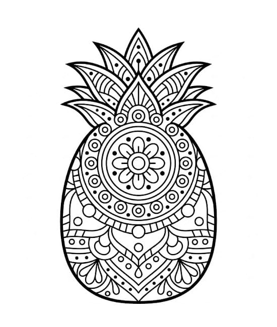 Coloriage Mandala: Ananas génial Mandalas
