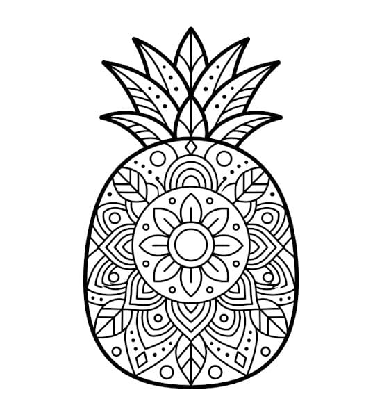 Coloriage Mandala: Ananas gratuit Mandalas