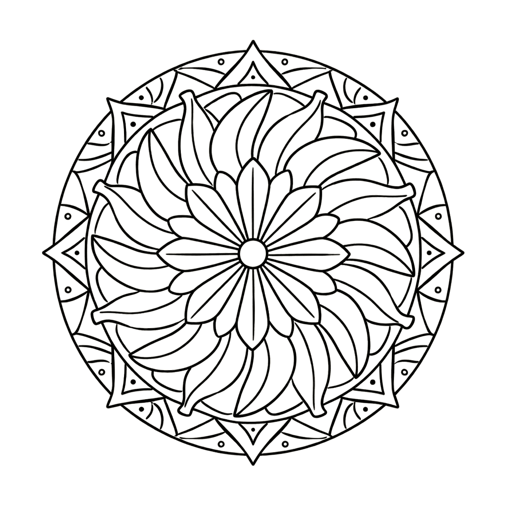 Coloriage Mandala: Bananes à motifs floraux Mandalas