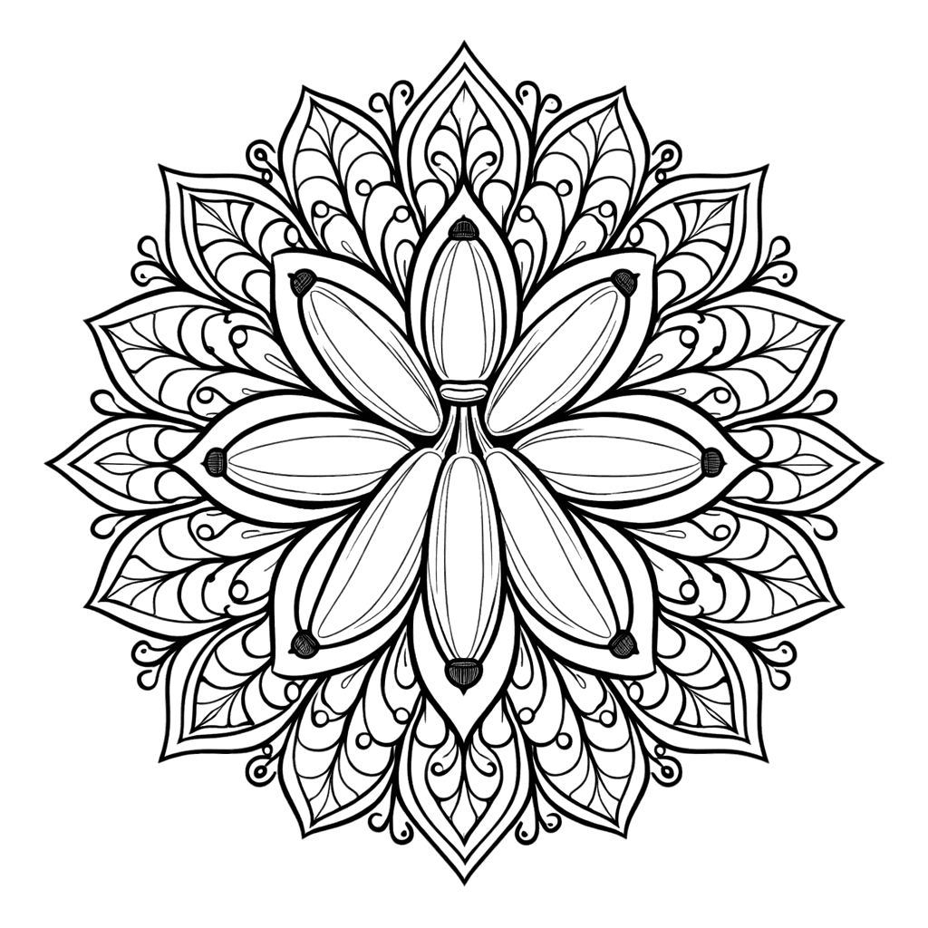 Coloriage Mandala: Bananes dur Mandalas