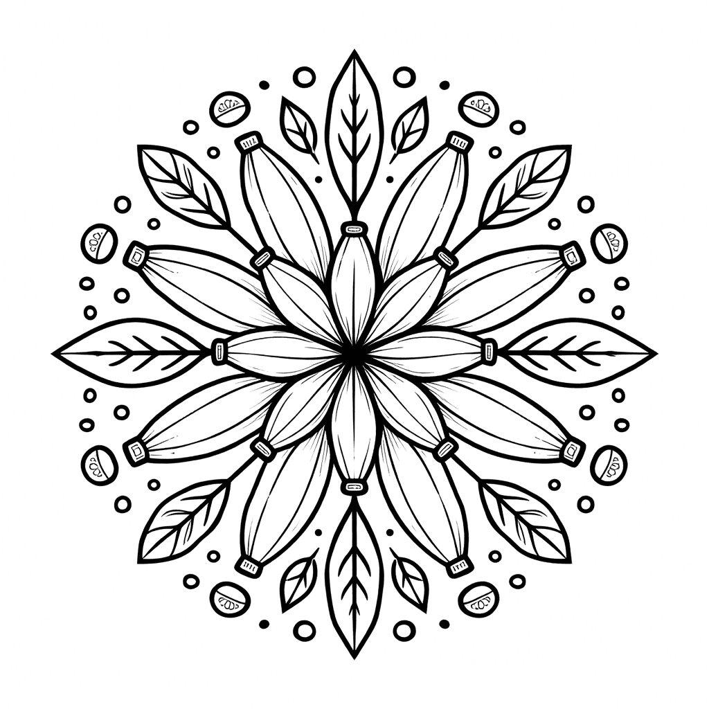 Coloriage Mandala: Bananes facile Mandalas