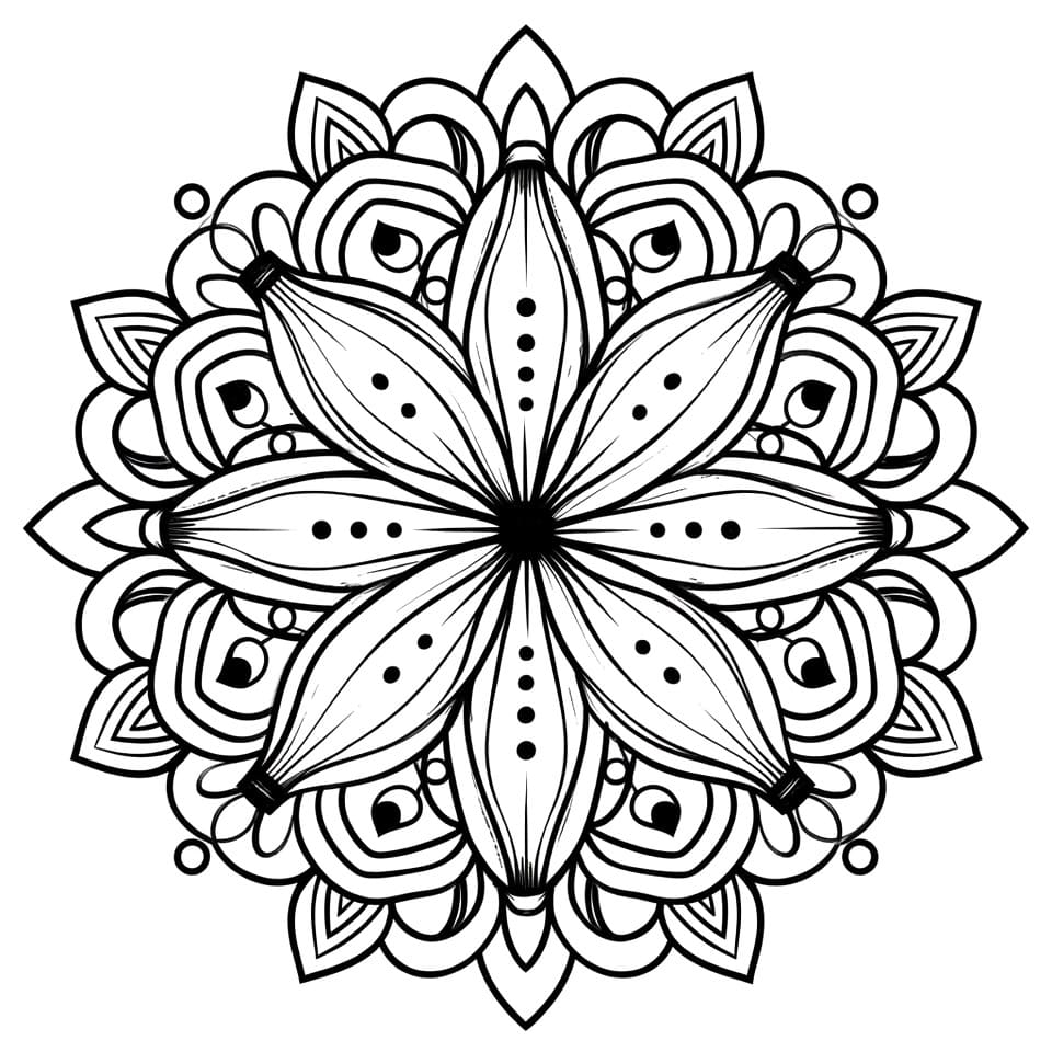 Coloriage Mandala Banane Mandalas